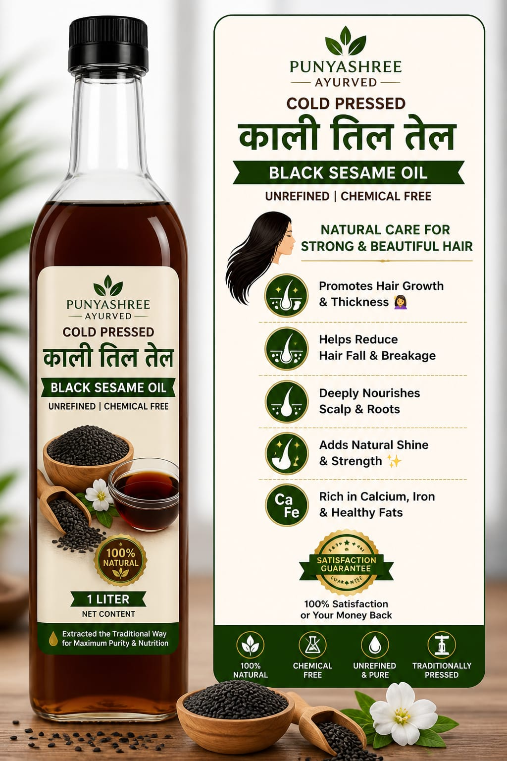 काली तिल तेल (Black Sesame Oil)